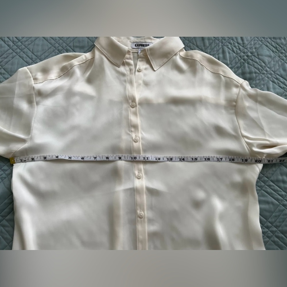BUNDLE NWOT Express Oversized Satin Black White Button Up Shirt Blouse XSmall - Picture 13 of 15